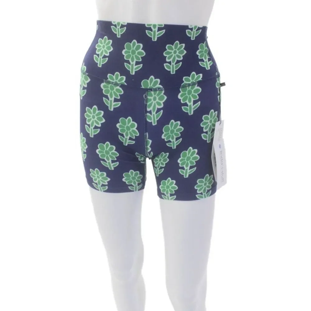 Rhode Womens Stretch Floral Print Pull On Activewear Biker Shorts Green Size XS